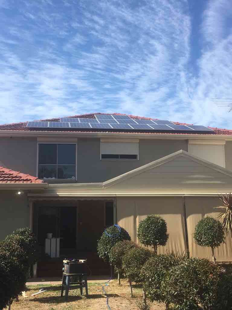 Solar panel installation by bright source 1
