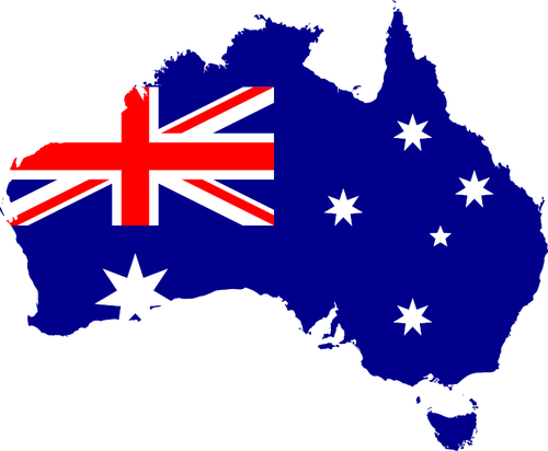 Australia Flag Map