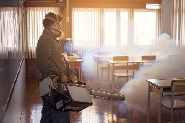 man work fogging eliminate mosquito preventing spread dengue fever zika virus 35018 230