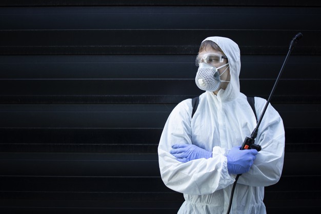 portrait professional exterminator holding sprayer with chemicals pest control 342744 917