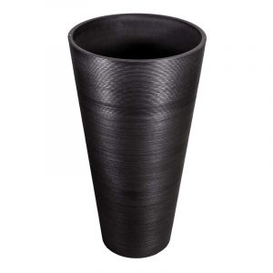 Decorative Large Textured Round Black Planter 71cm 300x300 1