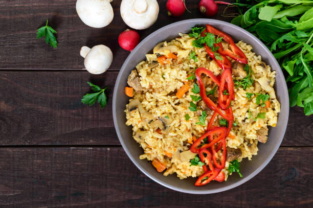 Fried mushroom c rice