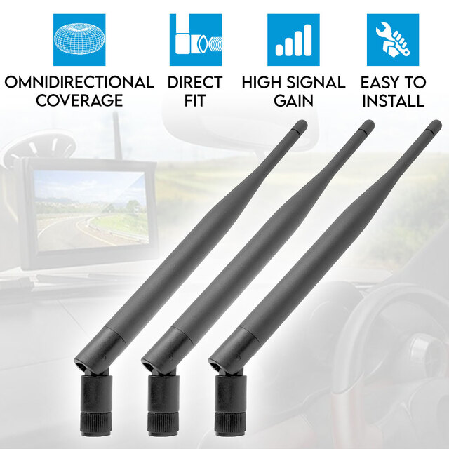 Elinz 3x Aerial Digital Wireless 2.4 GHz Frequency 5dBi Antenna RP SMA Male Connector Elinz 3x Aerial Digital Wireless 2.4 GHz Frequency 5dBi Antenna RP SMA Male Connector