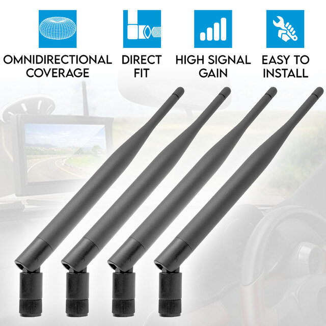 Elinz 4x Aerial Digital Wireless 2.4 GHz Frequency 5dBi Antenna RP SMA Male Connector Elinz 4x Aerial Digital Wireless 2.4 GHz Frequency 5dBi Antenna RP SMA Male Connector