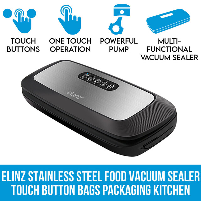Elinz Stainless Steel Food Vacuum Sealer Touch Button Bags Packaging Kitchen Storage Elinz Stainless Steel Food Vacuum Sealer Touch Button Bags Packaging Kitchen Storage