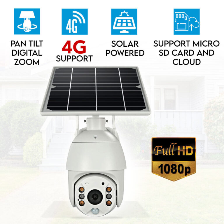 Elinz Wireless Solar Security 4G IP 1080P PTZ Outdoor Camera CCTV Waterproof Built-in Battery Pan Tilt Digital Zoom Elinz Wireless Solar Security 4G IP 1080P PTZ Outdoor Camera CCTV Waterproof Built-in Battery Pan Tilt Digital Zoom