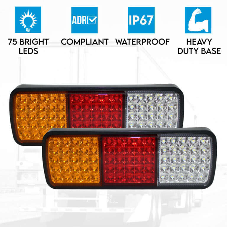 2x LED Trailer Light Reverse Indicator Brake Tail Lights Truck Caravan UTE 12V 75 LEDs 2x LED Trailer Light Reverse Indicator Brake Tail Lights Truck Caravan UTE 12V 75 LEDs