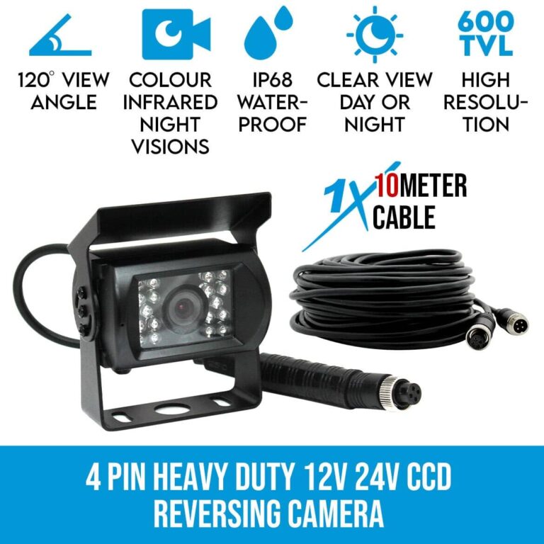 4 PIN Heavy Duty 12V 24V CCD IR Colour Reversing Camera 4 PIN Heavy Duty 12V 24V CCD IR Colour Reversing Camera