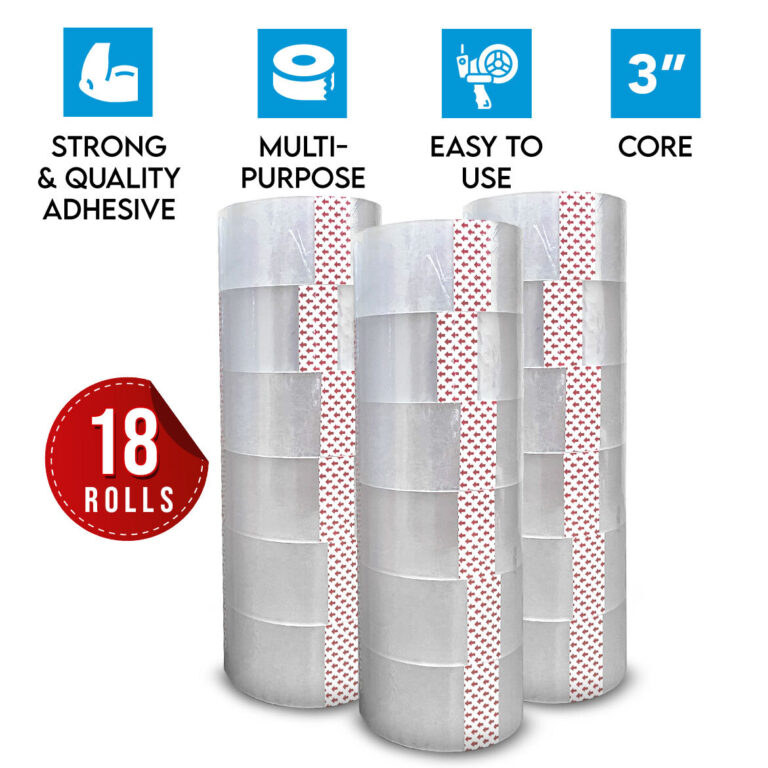Big Packing Tape 50mm x 50M 50µ Micron 3" Core Quality Sealing Adhesive Clear Packaging 18 Rolls Big Packing Tape 50mm x 50M 50µ Micron 3" Core Quality Sealing Adhesive Clear Packaging 18 Rolls