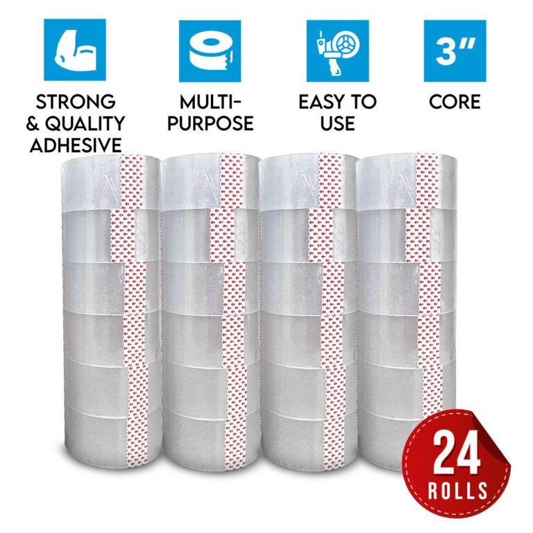 Big Packing Tape 50mm x 50M 50µ Micron 3" Core Quality Sealing Adhesive Clear Packaging 24 Rolls Big Packing Tape 50mm x 50M 50µ Micron 3" Core Quality Sealing Adhesive Clear Packaging 24 Rolls