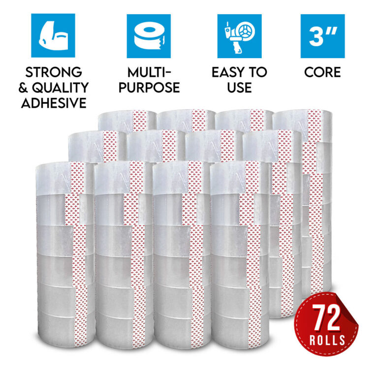 Big Packing Tape 50mm x 50M 50µ Micron 3" Core Quality Sealing Adhesive Clear Packaging Tape 72 Rolls Big Packing Tape 50mm x 50M 50µ Micron 3" Core Quality Sealing Adhesive Clear Packaging Tape 72 Rolls