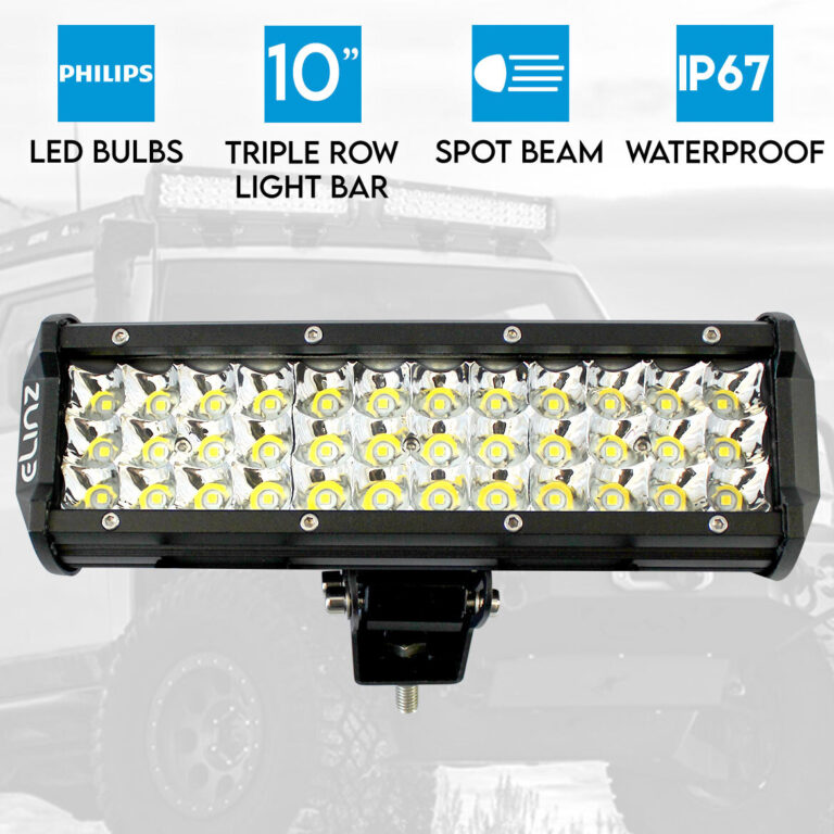 Elinz 10" LED Work Driving Light Bar 3 Rows Philips Spot Offroad 12V 24V Truck 4WD Elinz 10" LED Work Driving Light Bar 3 Rows Philips Spot Offroad 12V 24V Truck 4WD