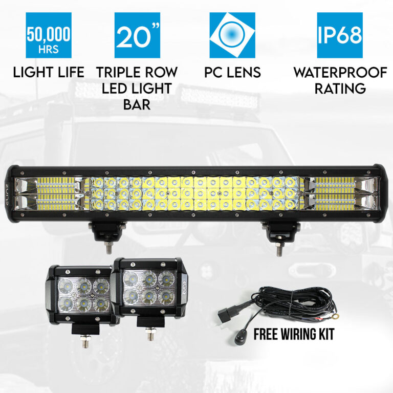 Elinz 20" LED Light Bar Philips 3 Rows bundle 2x 18W 4 inch CREE Worklight Driving Elinz 20" LED Light Bar Philips 3 Rows bundle 2x 18W 4 inch CREE Worklight Driving
