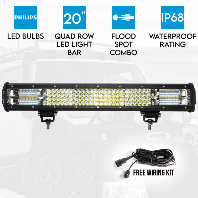 Elinz 20" LED Light Bar Philips 4 Rows Work Driving FLOOD SPOT COMBO IP68 Offroad 4WD Elinz 20" LED Light Bar Philips 4 Rows Work Driving FLOOD SPOT COMBO IP68 Offroad 4WD