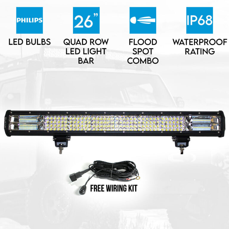 Elinz 26" 4 Rows LED Light Bar Philips Work Driving Flood Spot Combo IP68 4WD Offroad Elinz 26" 4 Rows LED Light Bar Philips Work Driving Flood Spot Combo IP68 4WD Offroad