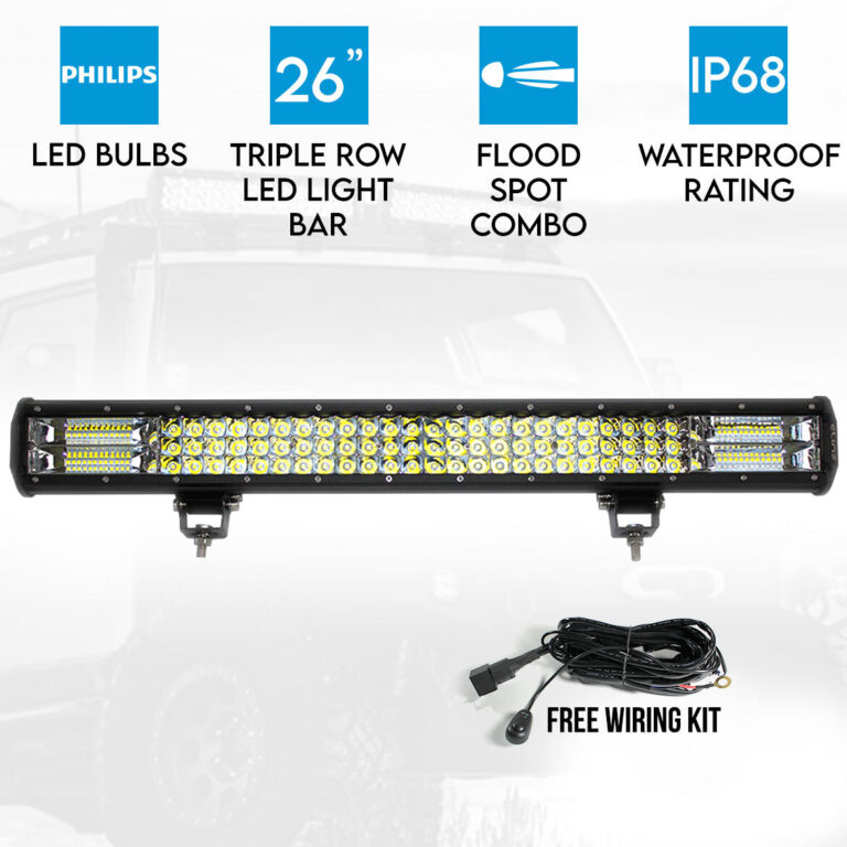 Elinz 26" inch 3 Rows LED Light Bar Work Driving Philips FLOOD SPOT COMBO Offroad 4WD Elinz 26" inch 3 Rows LED Light Bar Work Driving Philips FLOOD SPOT COMBO Offroad 4WD