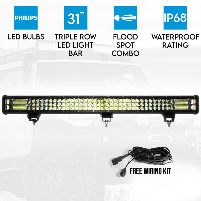 Elinz 31" inch LED Light Bar 3 Rows Work Driving FLOOD SPOT COMBO Philips Offroad 4WD Elinz 31" inch LED Light Bar 3 Rows Work Driving FLOOD SPOT COMBO Philips Offroad 4WD