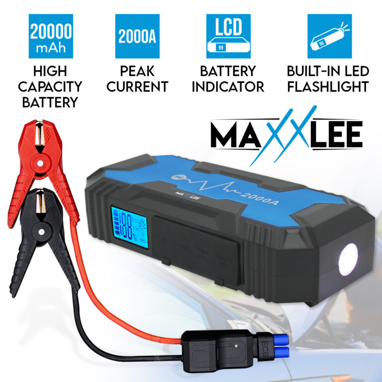 Maxxlee 2000A Car 12V Vehicle Portable Emergency Jump Starter 20000mAh Smart Clamp Maxxlee 2000A Car 12V Vehicle Portable Emergency Jump Starter 20000mAh Smart Clamp