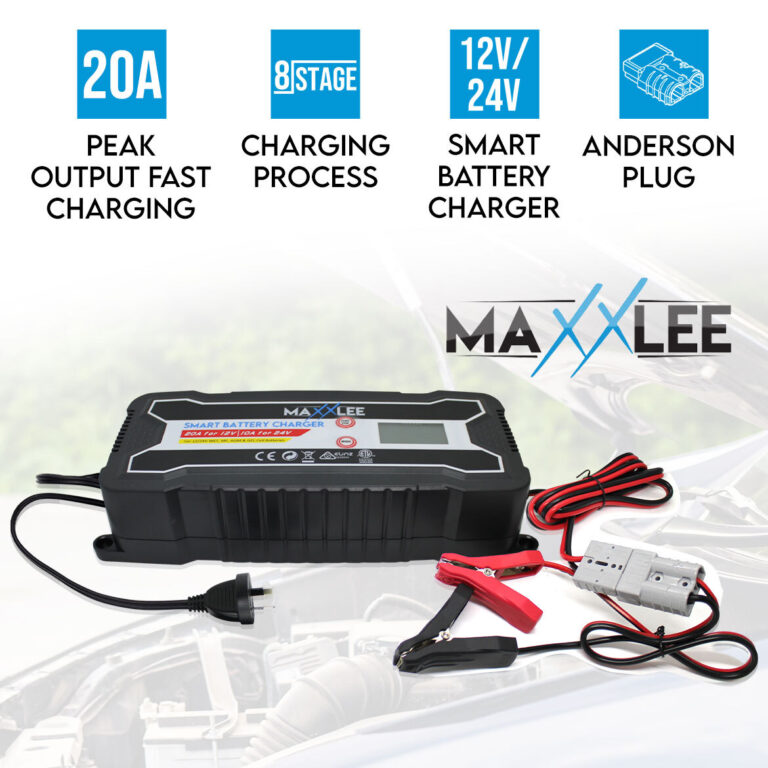 Maxxlee 20A 12V 24V Smart Automatic 8 Stage Fast Battery Charger SLA Car 4WD Caravan 10A Maxxlee 20A 12V 24V Smart Automatic 8 Stage Fast Battery Charger SLA Car 4WD Caravan 10A