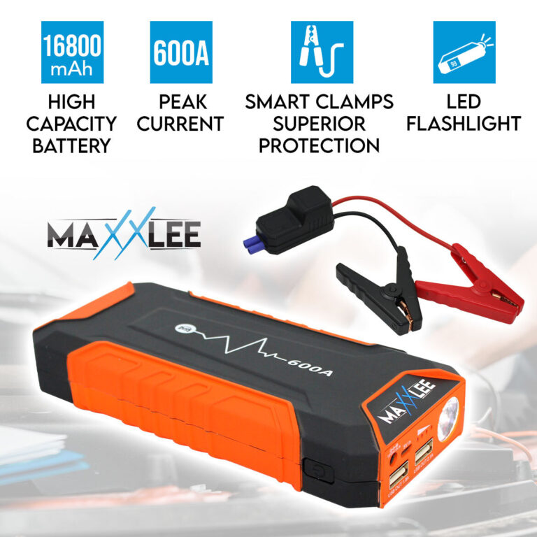 Maxxlee 600A Car 12V Vehicle Portable Emergency Jump Starter Battery Charger 16800mAh Dual USB Smart Clamp Maxxlee 600A Car 12V Vehicle Portable Emergency Jump Starter Battery Charger 16800mAh Dual USB Smart Clamp