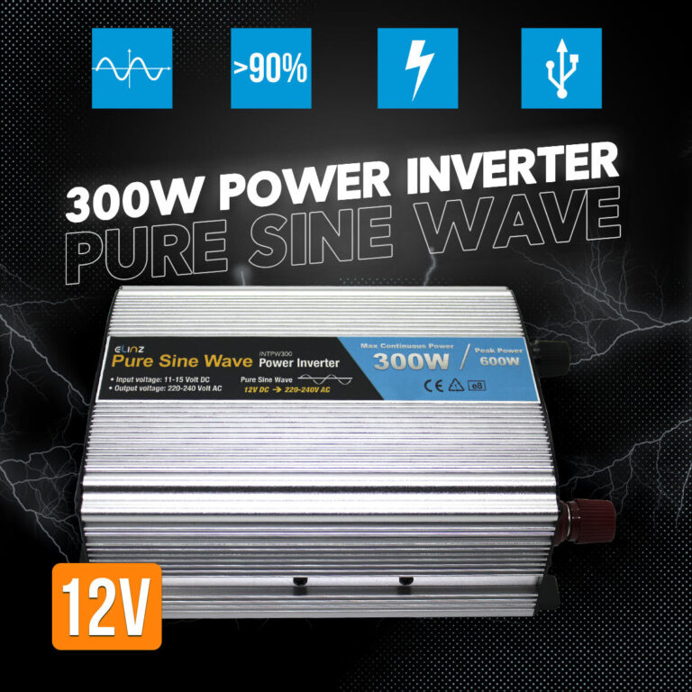 Elinz 300W / 600W Pure Sine Wave Power Inverter 12V - 240V AUS Plug Car Boat Caravan Elinz 300W / 600W Pure Sine Wave Power Inverter 12V - 240V AUS Plug Car Boat Caravan