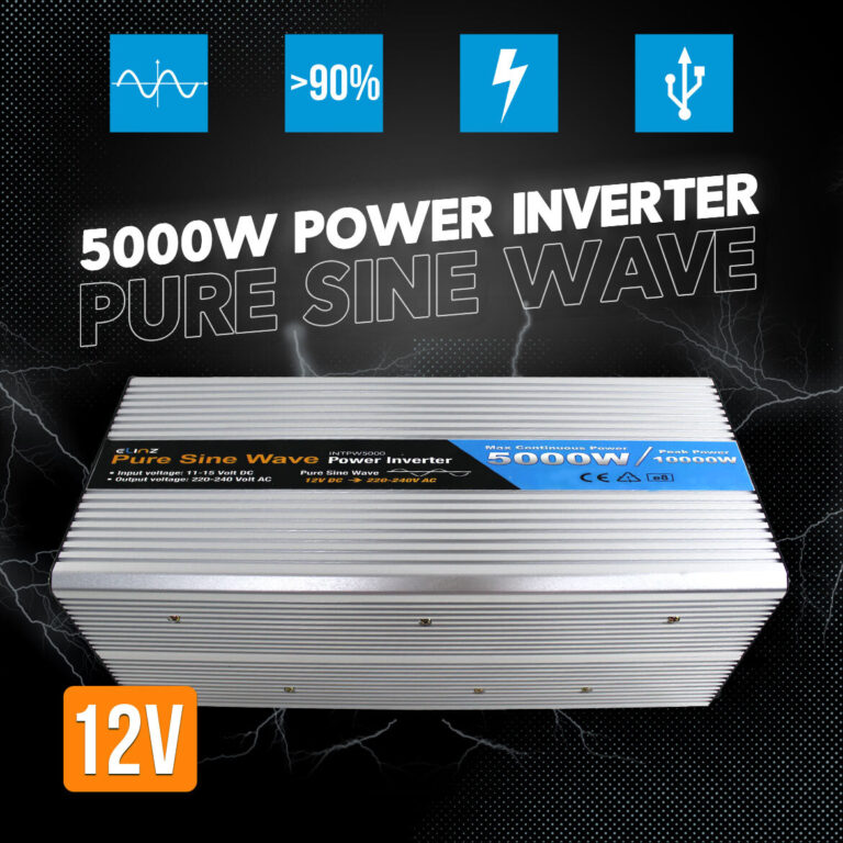 Elinz 5000W/10000W Pure Sine Wave Power Inverter 12V-240V AUS Plug Car Boat Caravan Elinz 5000W/10000W Pure Sine Wave Power Inverter 12V-240V AUS Plug Car Boat Caravan