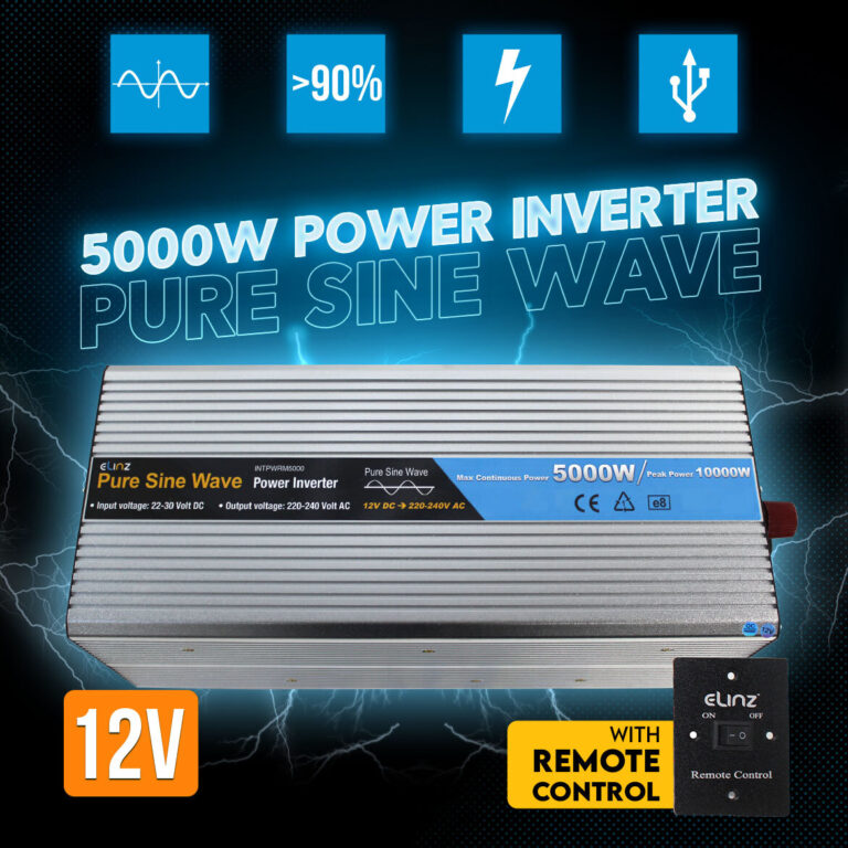 Elinz 5000W/10000W Pure Sine Wave Power Inverter 12V-240V AUS Plug Remote Control Elinz 5000W/10000W Pure Sine Wave Power Inverter 12V-240V AUS Plug Remote Control