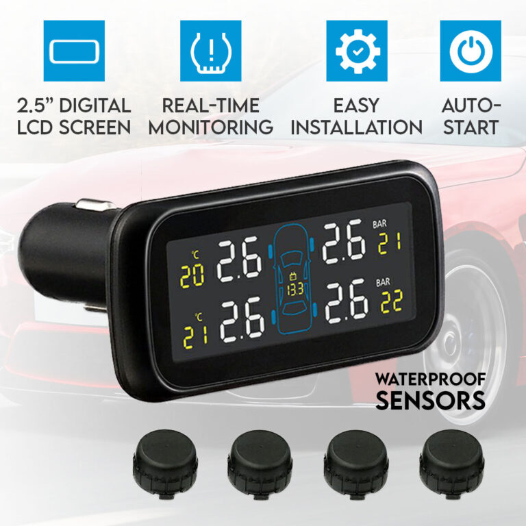 Elinz Car Auto Wireless Digital TPMS Tire Tyre Pressure Monitoring System Waterproof Sensors Elinz Car Auto Wireless Digital TPMS Tire Tyre Pressure Monitoring System Waterproof Sensors