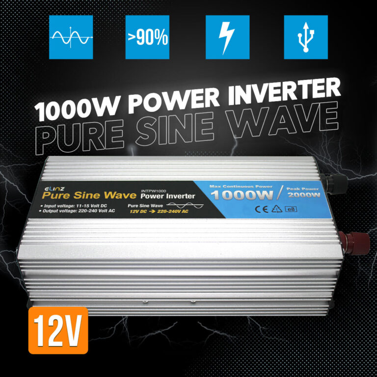 Elinz Pure Sine Wave Power Inverter 1000W / 2000W 12V - 240V AUS Plug Car Boat Caravan Elinz Pure Sine Wave Power Inverter 1000W / 2000W 12V - 240V AUS Plug Car Boat Caravan