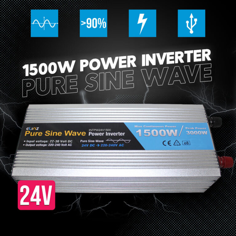 Elinz Pure Sine Wave Power Inverter 1500w/3000w 24v - 240v AUS plug Truck Car Caravan Elinz Pure Sine Wave Power Inverter 1500w/3000w 24v - 240v AUS plug Truck Car Caravan