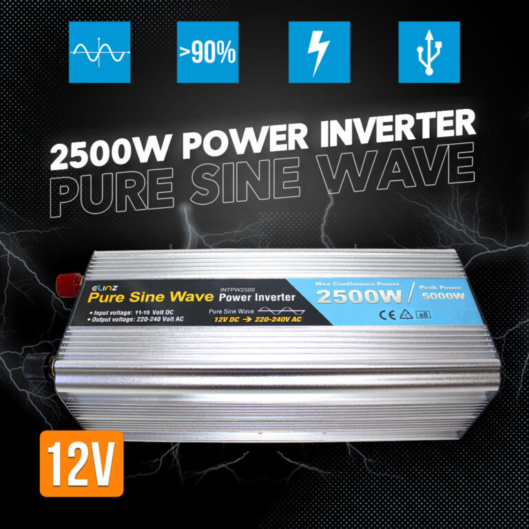 Elinz Pure Sine Wave Power Inverter 2500w / 5000w 12v - 240v AUS plug Car Boat Caravan Elinz Pure Sine Wave Power Inverter 2500w / 5000w 12v - 240v AUS plug Car Boat Caravan